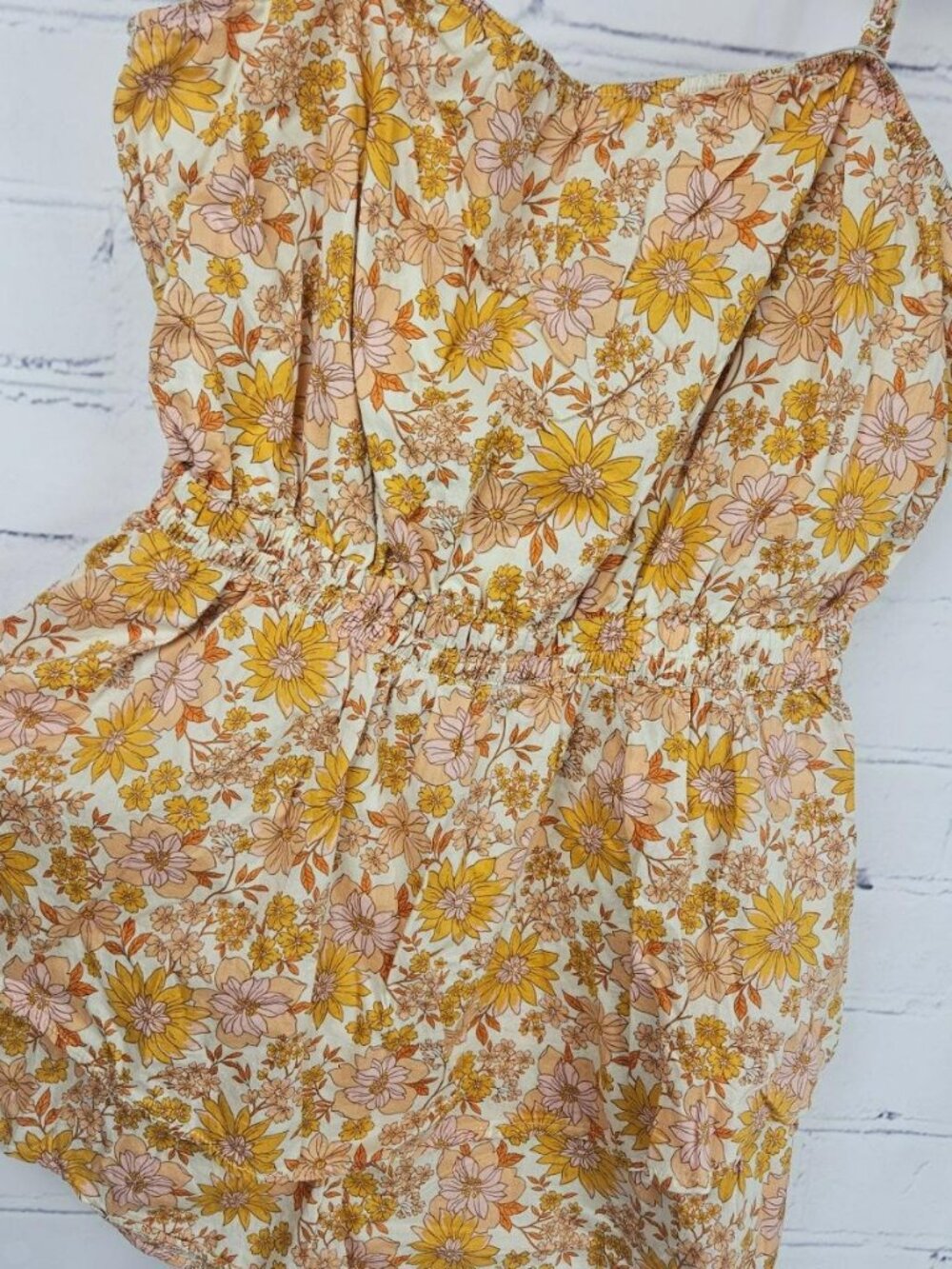 American Eagle Floral Cutout Romper Womens XL Shorts One Piece Mini Ruffles